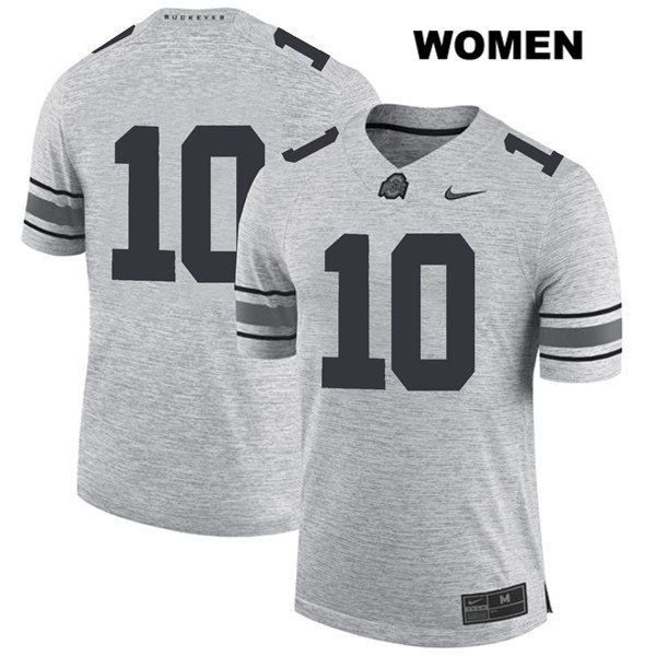 Ohio State Buckeyes Women's Amir Riep #10 Gray Authentic Nike No Name College NCAA Stitched Football Jersey YR19L77LP